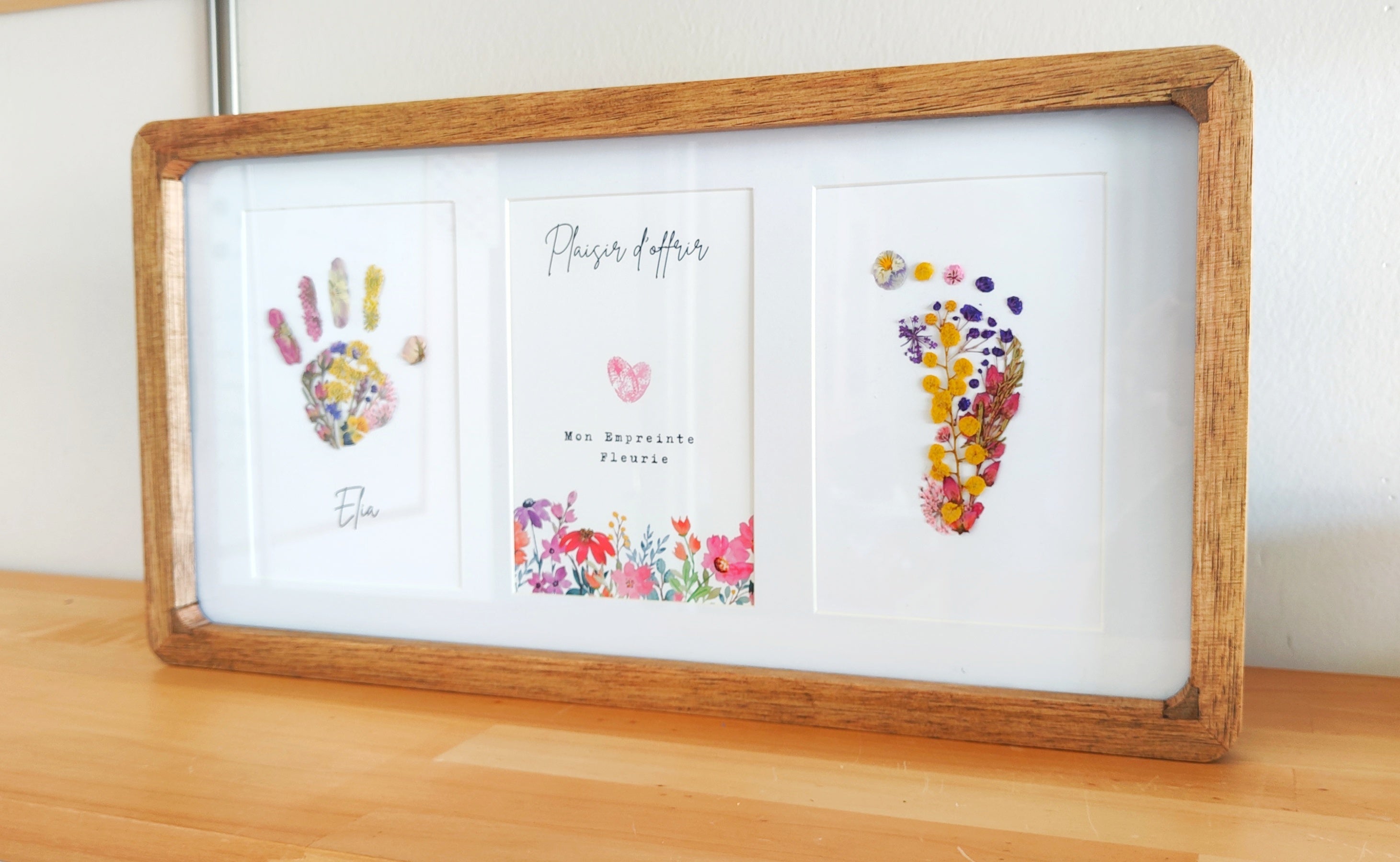 Cadre Photo + Empreintes Fleuries
