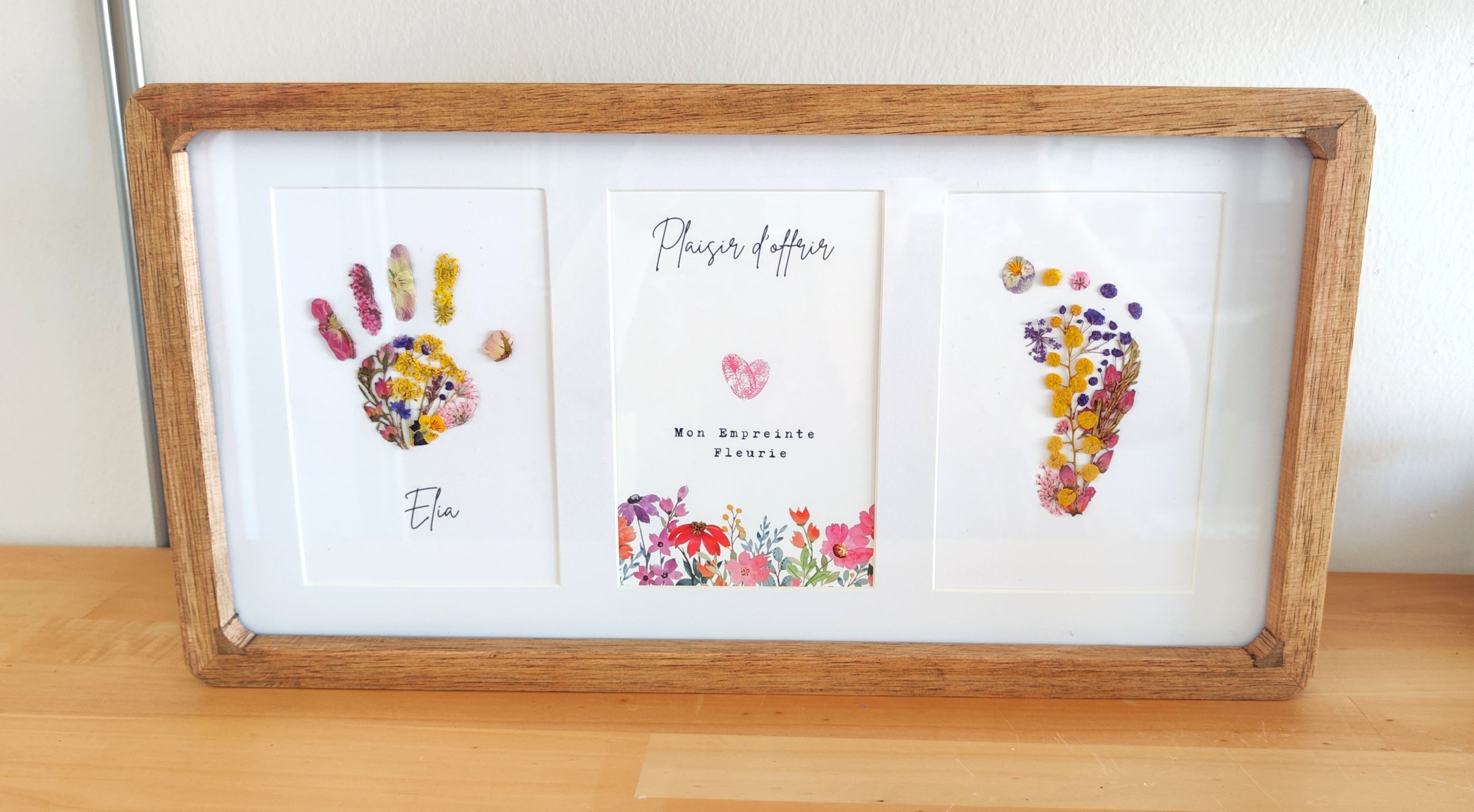 Cadre Photo + Empreintes Fleuries